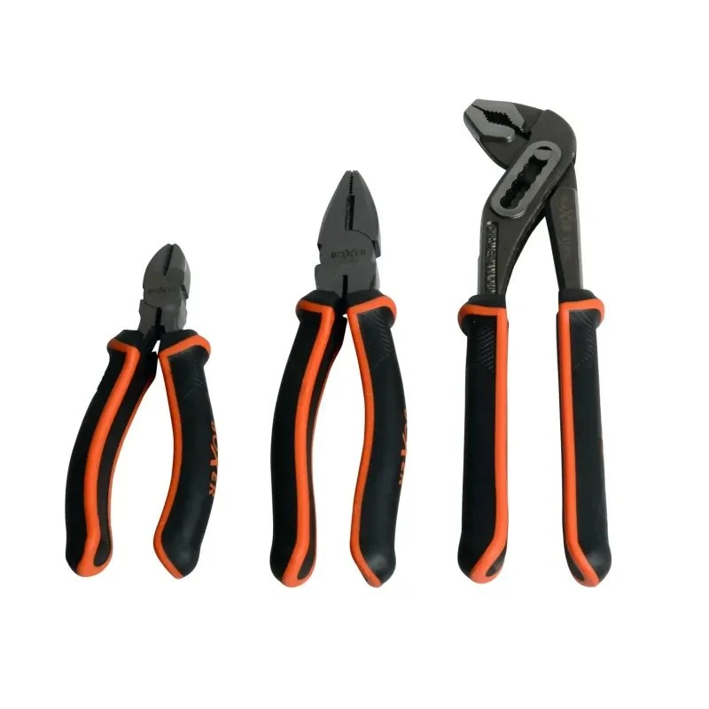 Boxer 3-pak Tangsæt: Sidebidetang 160 mm, Kombinationstang 190 mm, Vandpumpetang 250 mm