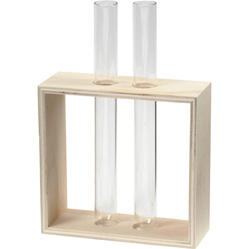 Creativ Company Reagensglasholder i lyst træ – 10+15 cm, 2 reagensglas