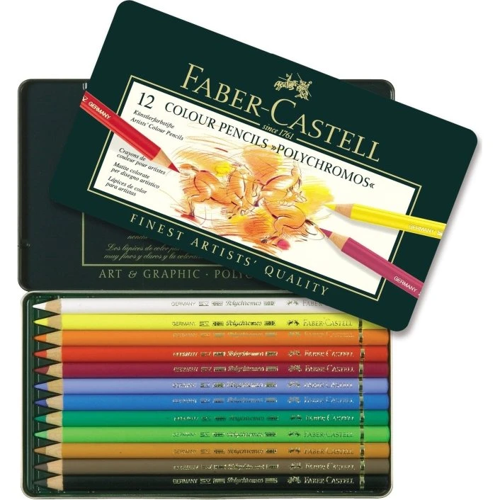 Faber-Castell Polychromos Farveblyant Dåse 12 Farver