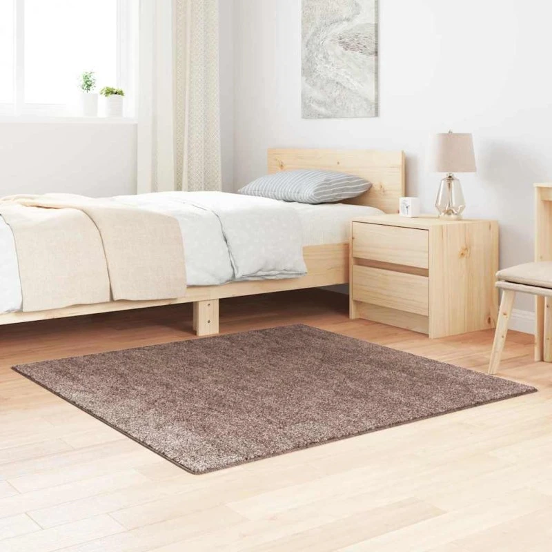 CasaHome Anti-slip Shaggy Tæppe Brun 120x120 cm PP