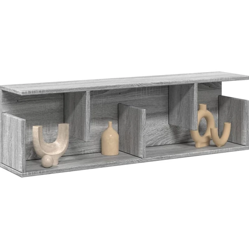 vidaXL Vægskab 100x20x30 cm Konstrueret Træ Grå Sonoma-Eg