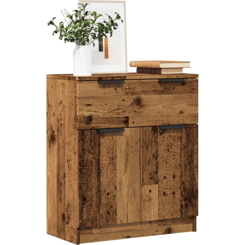 vidaXL Skænk 60x30x70 cm Konstrueret Træ Antikt Trælook