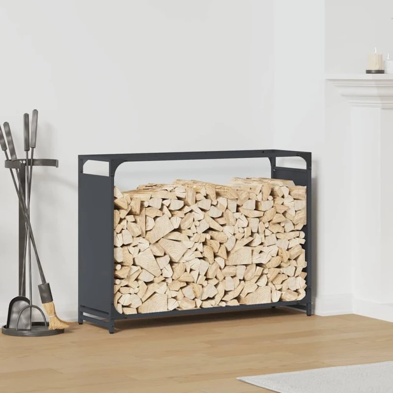 vidaXL Brændestativ 90x28x65 cm, koldvalset stål, antracitgrå