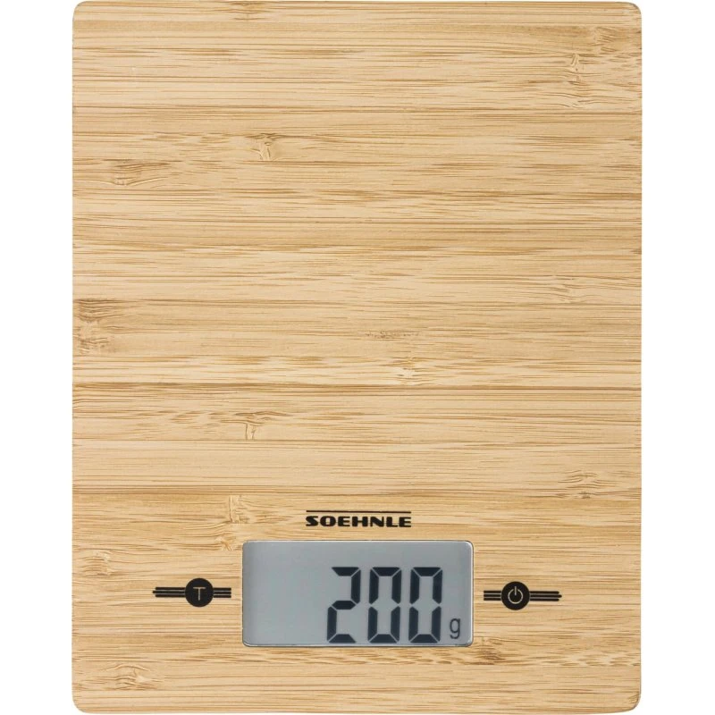 Soehnle Bamboo Elektronisk Køkkenvægt, 5 kg, Bambus