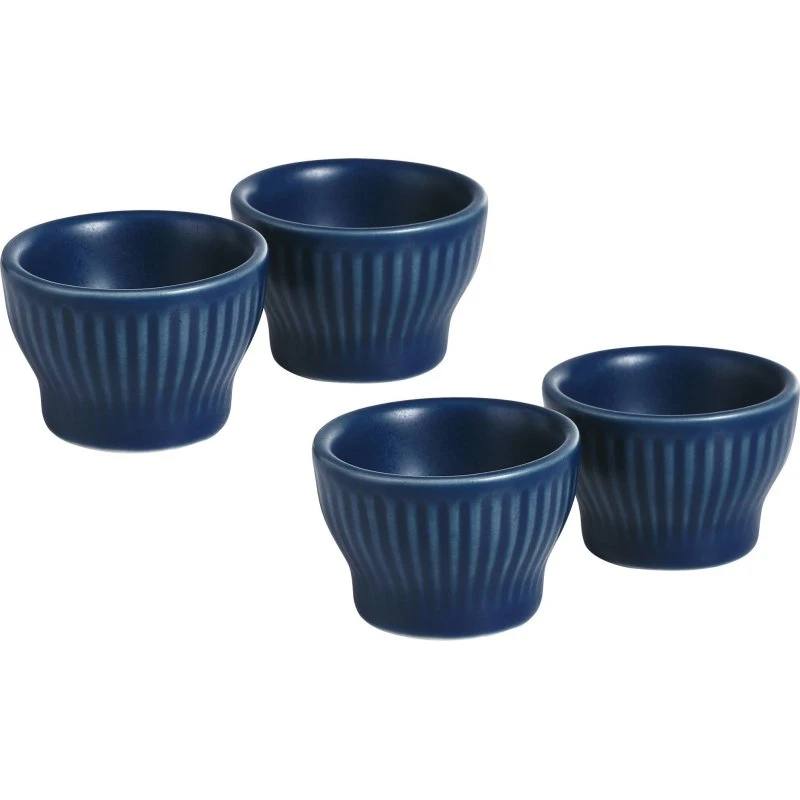 Aida Groovy æggebæger 4 stk. blå stoneware