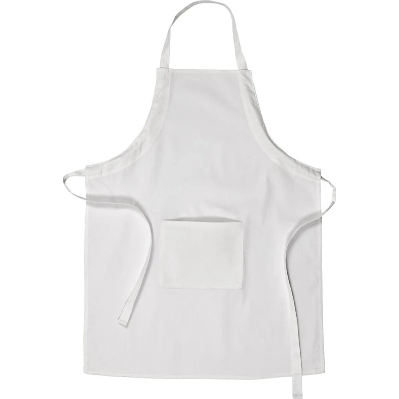 Forklæde Til Voksne, Hvid, M-XL, 84x65 cm, 100% Bomuld