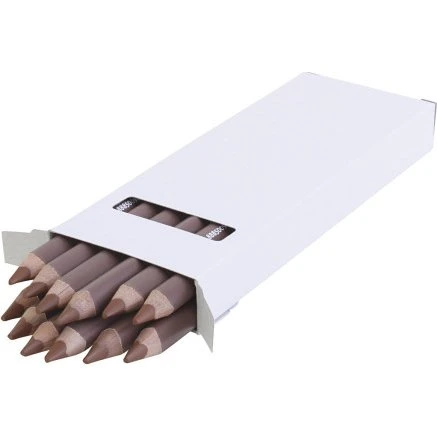 Edu Tykke Farveblyanter 12 stk. – Lys Brun, 10 mm tykkelse, 6,25 mm mine