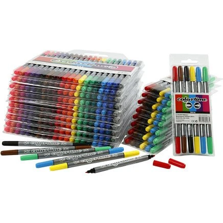 Colortime Dobbelttusch 2,3+3,6 mm, 260 stk. ass. farver