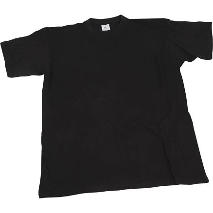 Bomulds T-shirt, sort, XX-large, rund hals, 60 cm
