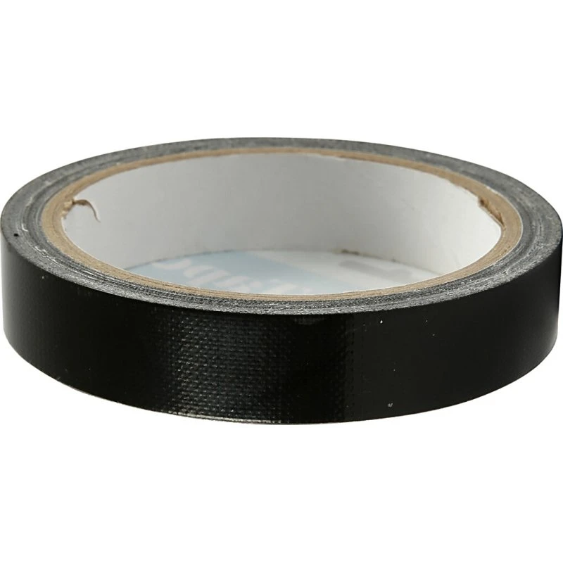 Lærredstape B 19 mm, sort, 25 m