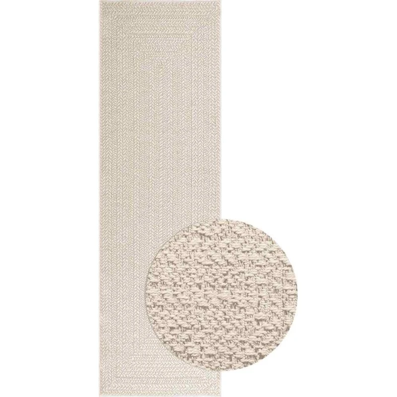 vidaXL ZIZUR 80x250 cm gulvtæppe jute-look indendørs og udendørs