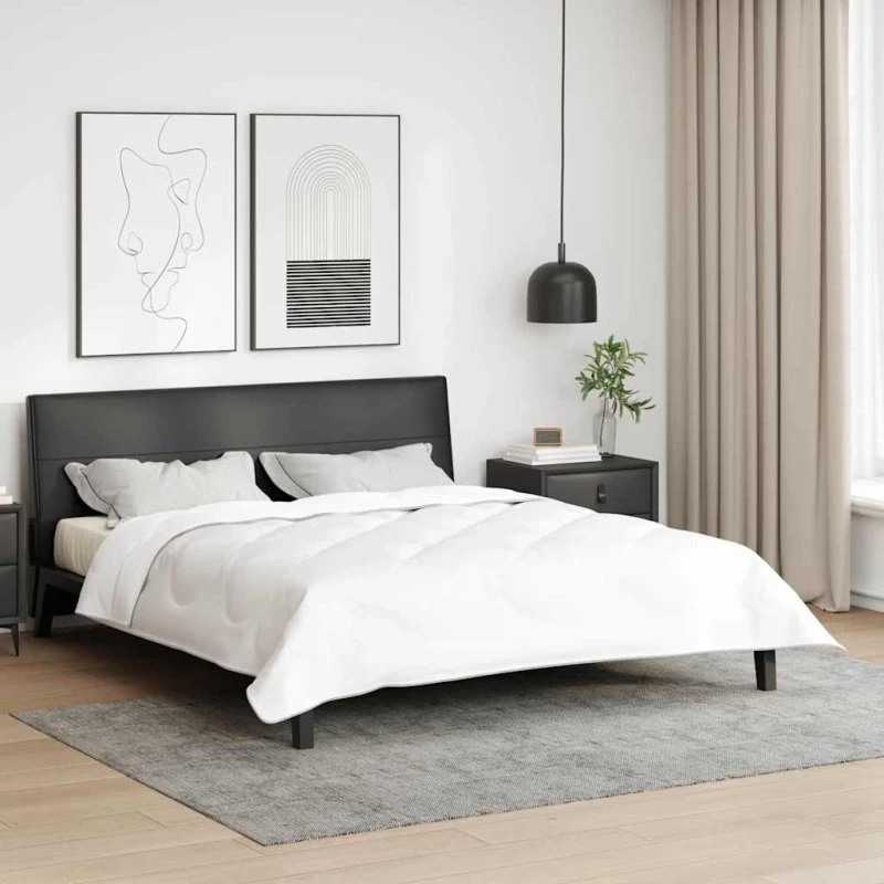 vidaXL 2-i-1 Dyne Hvid 220x200 cm Mikrofiber