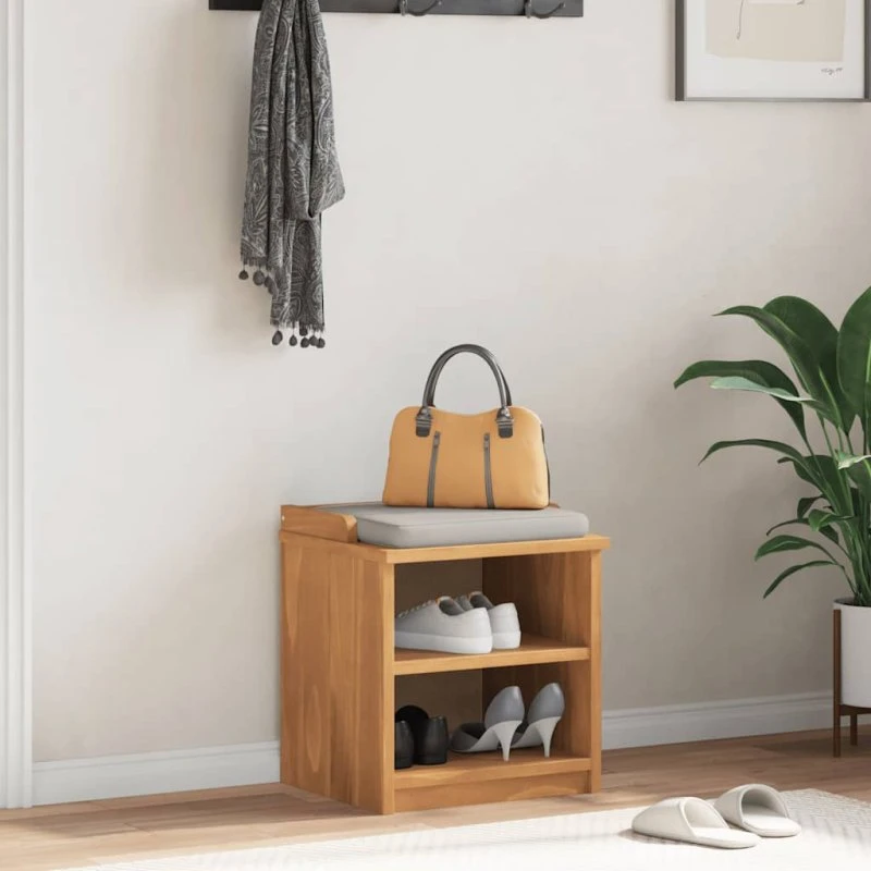 vidaXL Sandnes entrébænk 45x40x50 cm i massivt fyrretræ med akacietræfinish