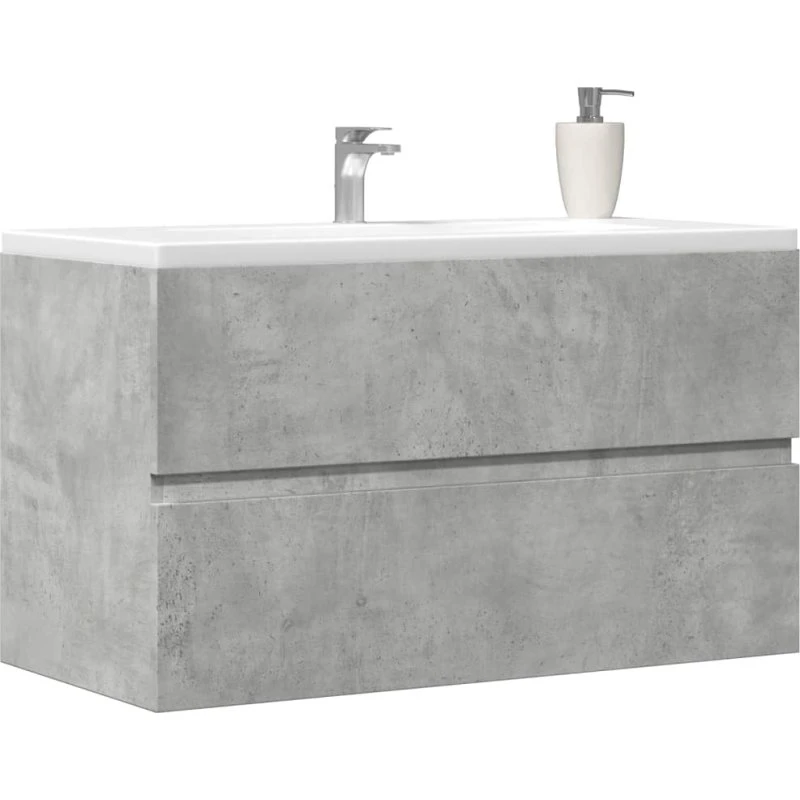 vidaXL vaskeskab 90x38,5x45 cm konstrueret træ betongrå