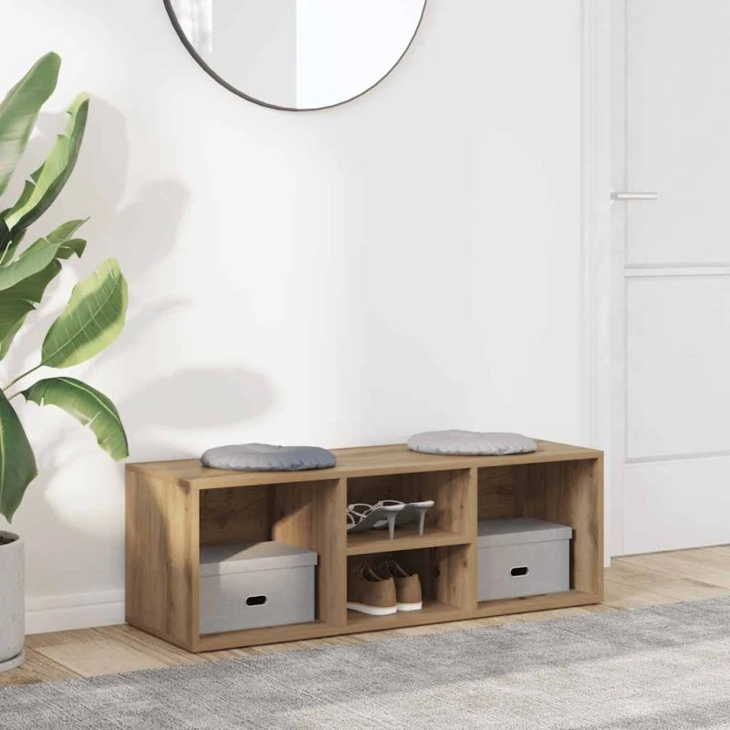 vidaXL Skobænk 105x35x35 cm Konstrueret Træ Hvid