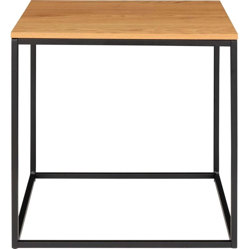 House Nordic Vita Hjørnebord, natur melamin & sort stål, 45x45 cm