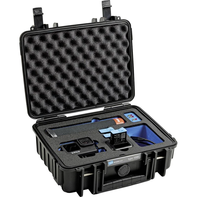 B&W 1000 Outdoor Flightcase til GoPro Hero 9/10/11/12, Sort