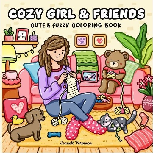 Cozy Girl & Friends – Supersød malebog for voksne, børn og unge