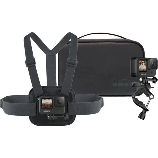 GoPro Sports Kit med brystadapter, styradapter og taske