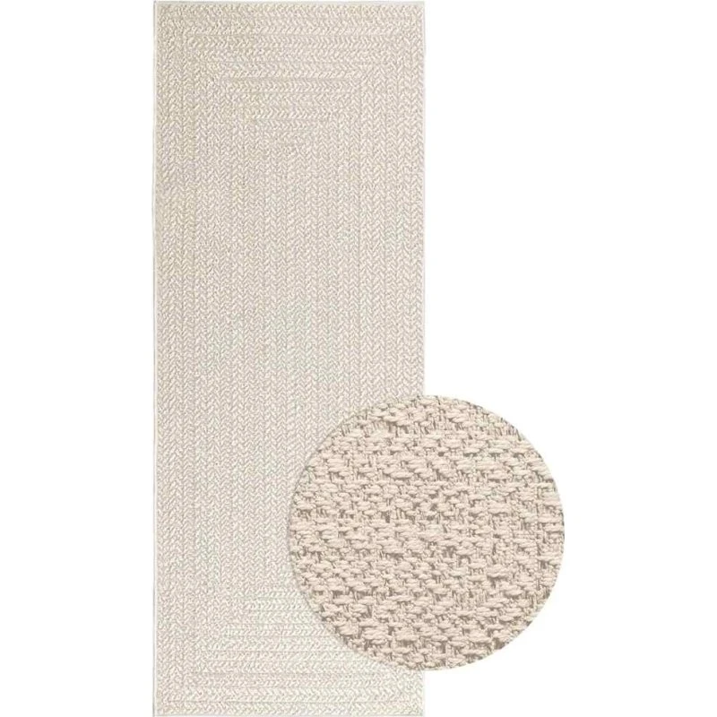 vidaXL ZIZUR gulvtæppe 80x200 cm jute-look, indendørs og udendørs