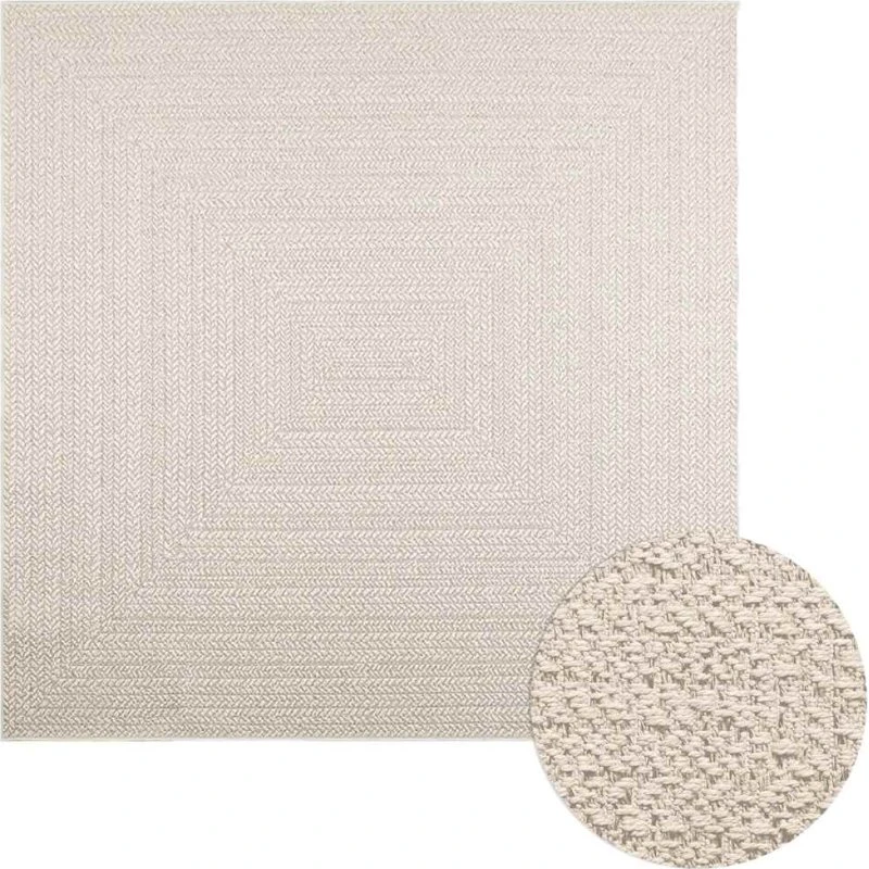 vidaXL ZIZUR 200x200 cm gulvtæppe jute-look indendørs og udendørs