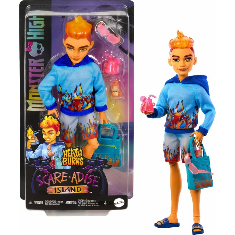 Monster High Scareadise Heath Dukke – Strandklar med flammeprint