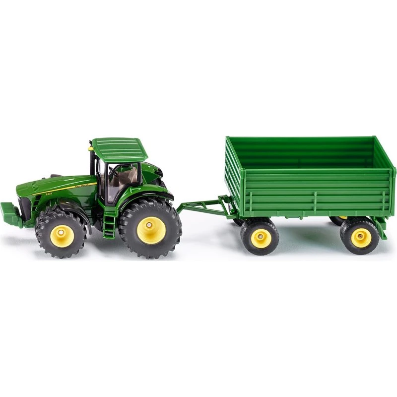Siku John Deere Legetøjstraktor med Vippebar Trailer, 1:50, 3+ år