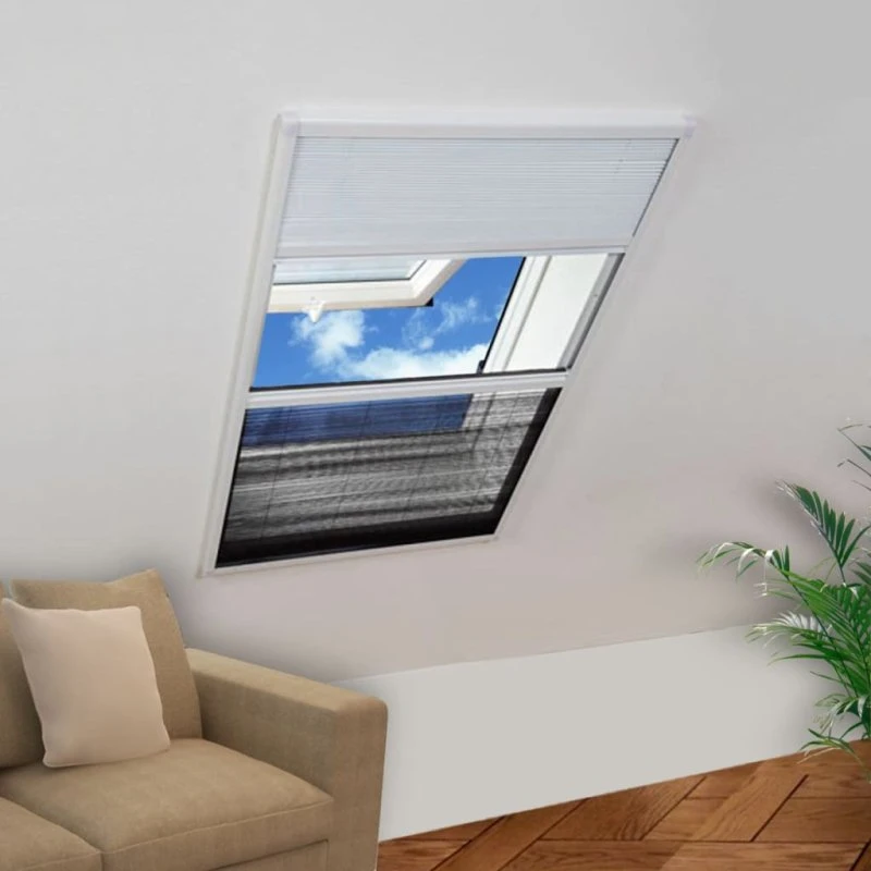 vidaXL Plisseret Insektnet 80 x 100 cm med Afskygning, Hvid