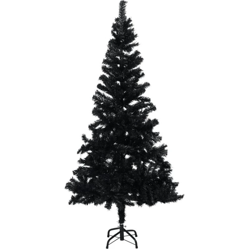 vidaXL Kunstigt Juletræ 120 cm Sort PVC med Stålfod