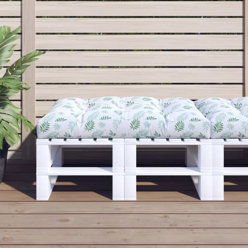 vidaXL Pallehynde 120x80x12 cm stof bladmønster
