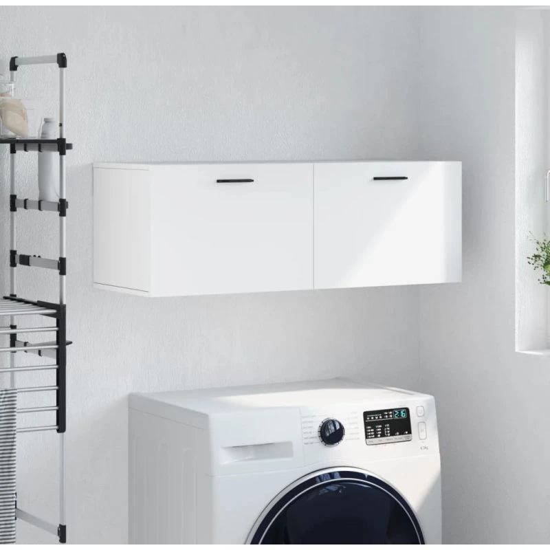 vidaXL Vægskab 100x36,5x35 cm Konstrueret Træ Hvid