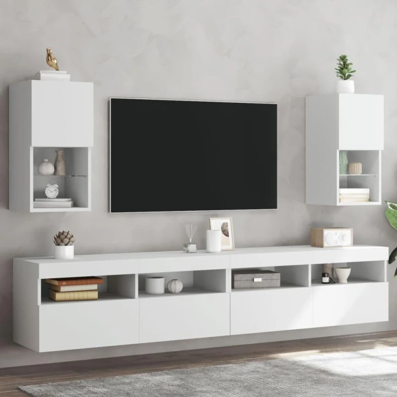 Hedon TV-bord med LED-lys 30,5x30x60 cm hvid