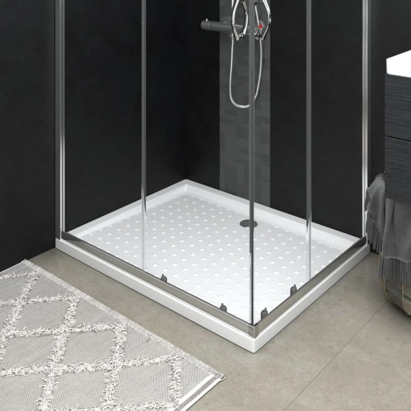 vidaXL Brusekar med Dupper 80x100x4 cm, ABS Hvid