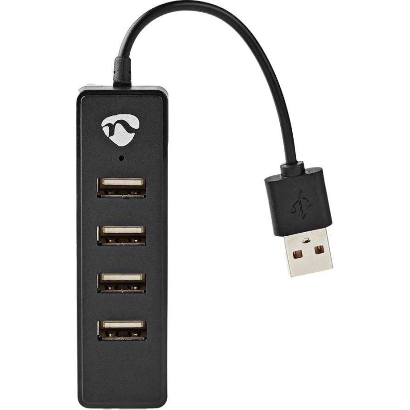 Nedis USB-Hub 2.0, 4-porter, sort