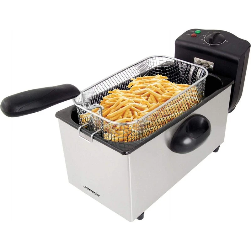 Esperanza Frituregryde 2000 W, 3 L, rustfri stål, sort/sølv