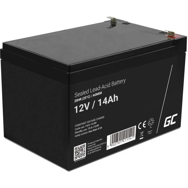Green Cell AGM08 12 V 14 Ah AGM-batteri