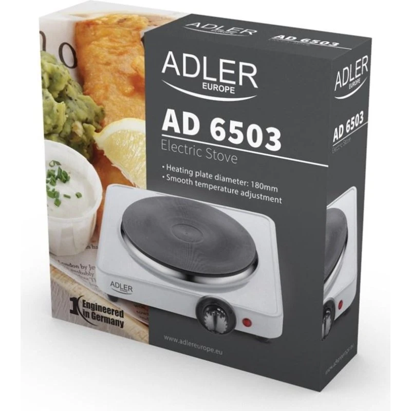 Adler AD 6503 Kogeplade 1,5 kW, hvid