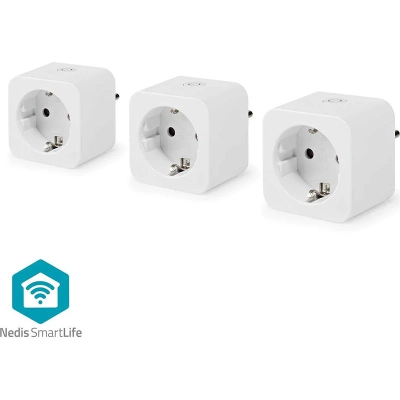 Nedis SmartLife Smart Plug | Wi-Fi | 3680 W | Type F | Hvid | 3 stk