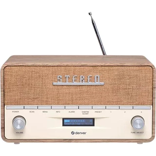 Denver DAB-36LW bærbar digital radio brun/hvid