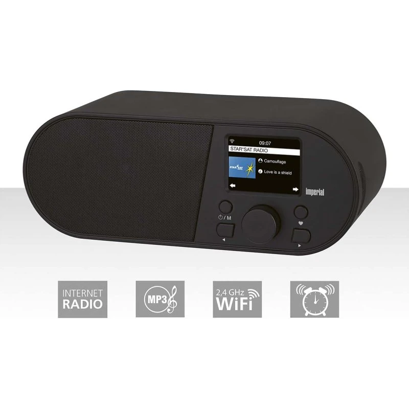 Imperial i105 WLAN internetradio med 2,4 tommer farveskærm, Sort