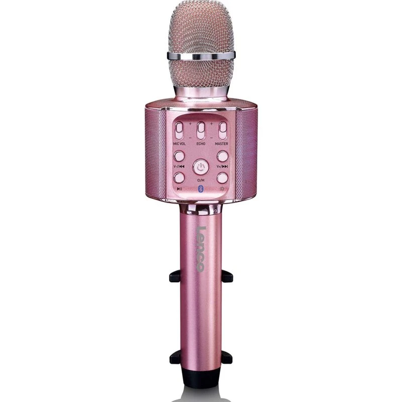 Lenco BMC-090PK Pink Bluetooth-Karaokemikrofon med Højttaler og LED-Lys