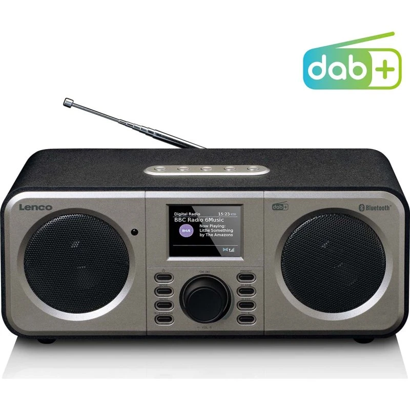 Lenco DAR-030BK Stereo DAB+ FM-radio med Bluetooth® Sort