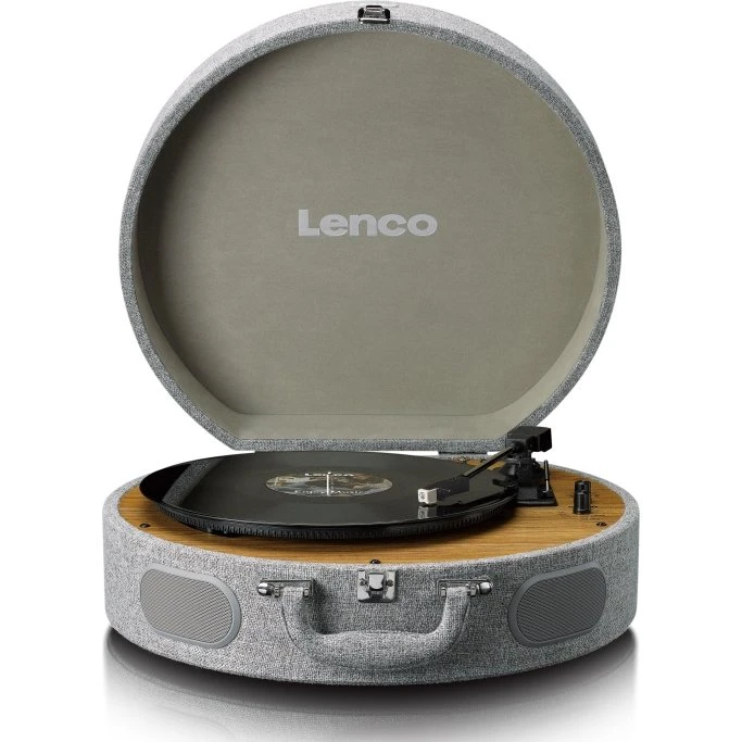 Lenco LS-66GY Retro-pladespiller i træ, grå, med Bluetooth og AT3600L-patron