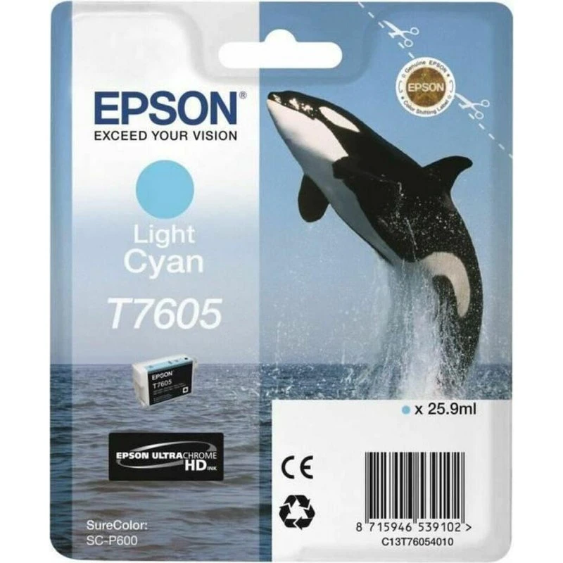 Epson T7605 Lys Cyan Blækpatron (25,9 ml)