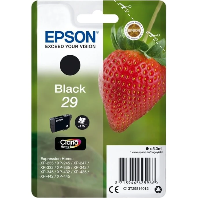 Epson Strawberry T2981 Sort Pigmentblæk 5,3 ml