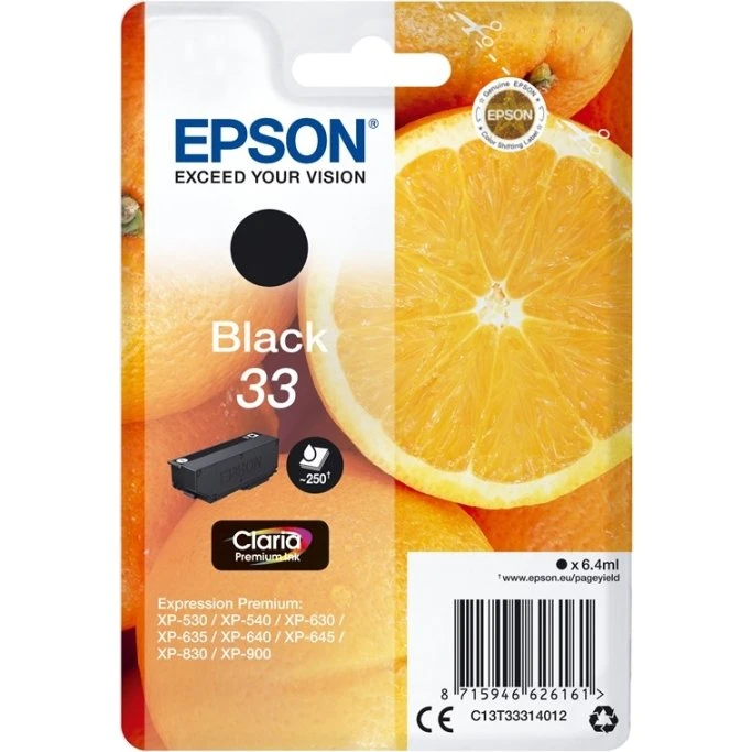 Epson Oranges T3331 Sort 6,4 ml Pigmentblæk