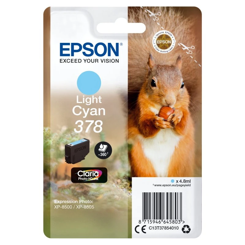 Epson 378 Lys Cyan 4,8 ml - Original Blækpatron