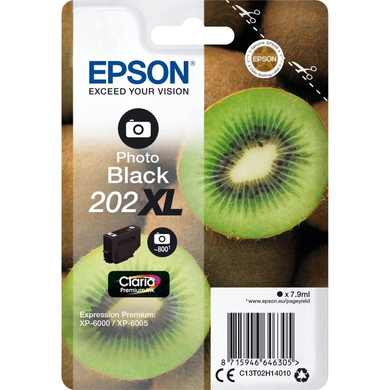 Epson 202XL Foto-Sort Høj Kapacitet, Original Blækpatron