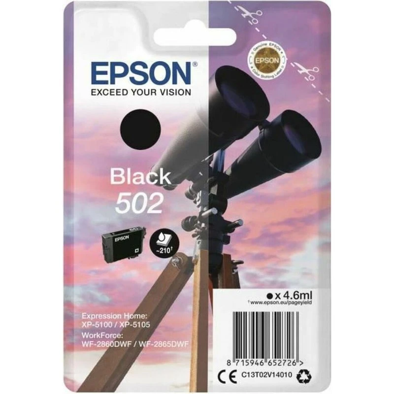 Epson 502 Sort Original Blækpatron 4,6 ml
