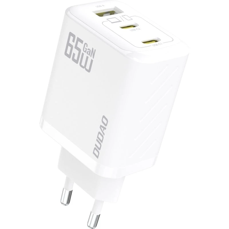 Dudao A29 65W GaN Vægoplader 2x USB-C 1x USB-A Hvid